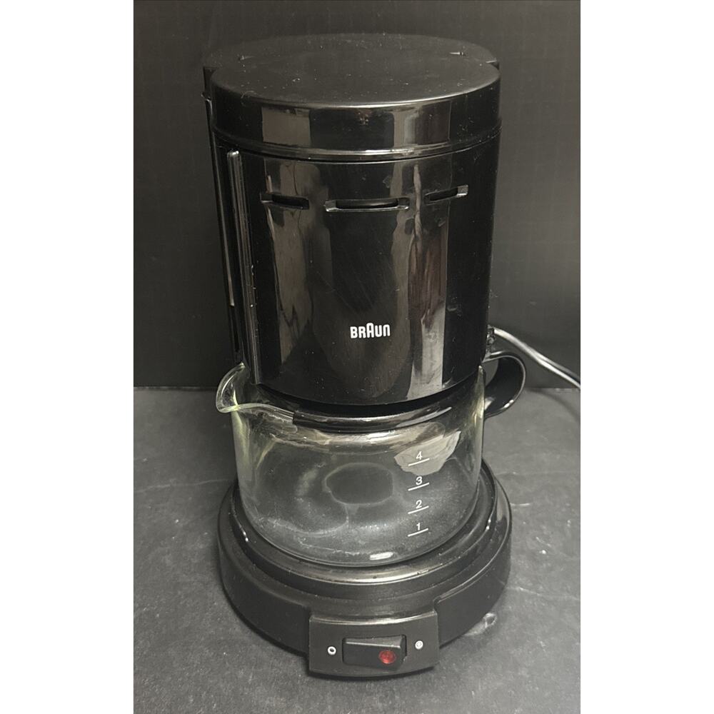 Braun Aromaster 4 Cup Black Coffee Maker Filter KF12B 3075 Tested